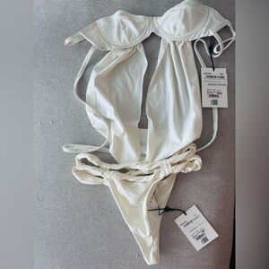 BRAND NEW Jacquemus Beige Bikini Top XXS Bottom XS